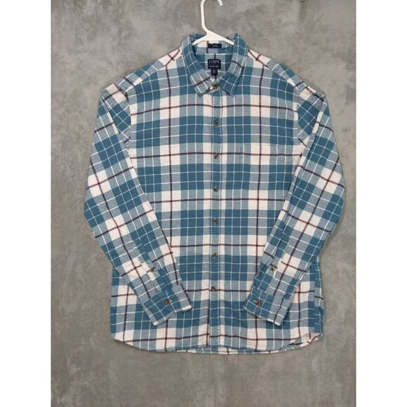 J.CREW Other - J Crew Shirt Mens XL Blue Plaid Flannel Slim Fit Long Sleeve Button Up Casual